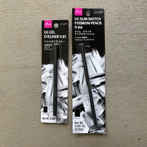 Daiso UG Gel Eyeliner N01 & UG Slim Sketch Eyebrow Pencil N06 - Black